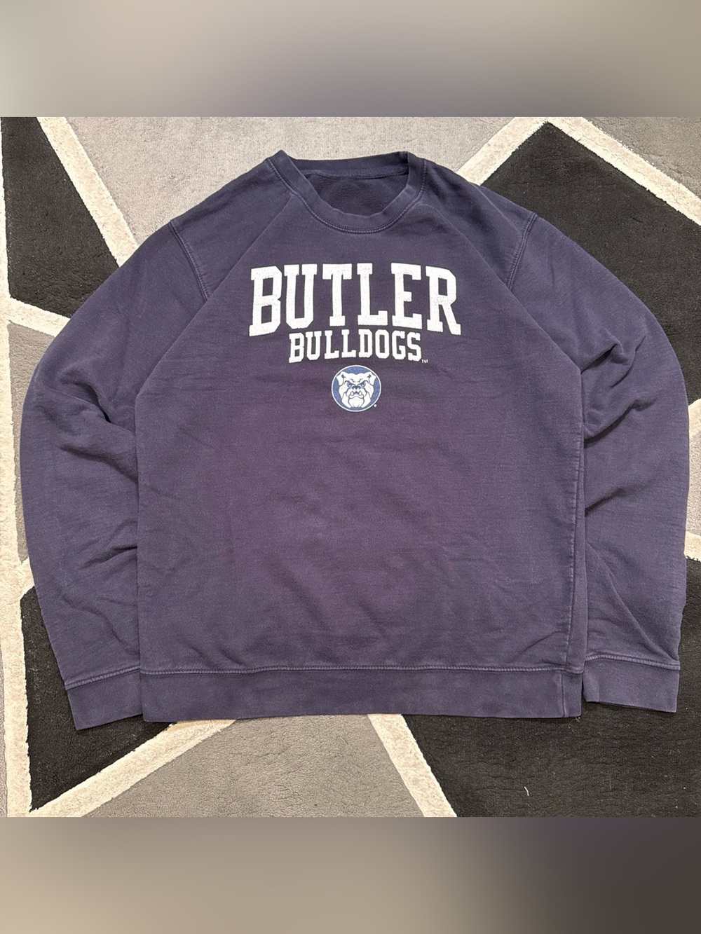 Navy Butler Bulldogs crewneck sweatshirt